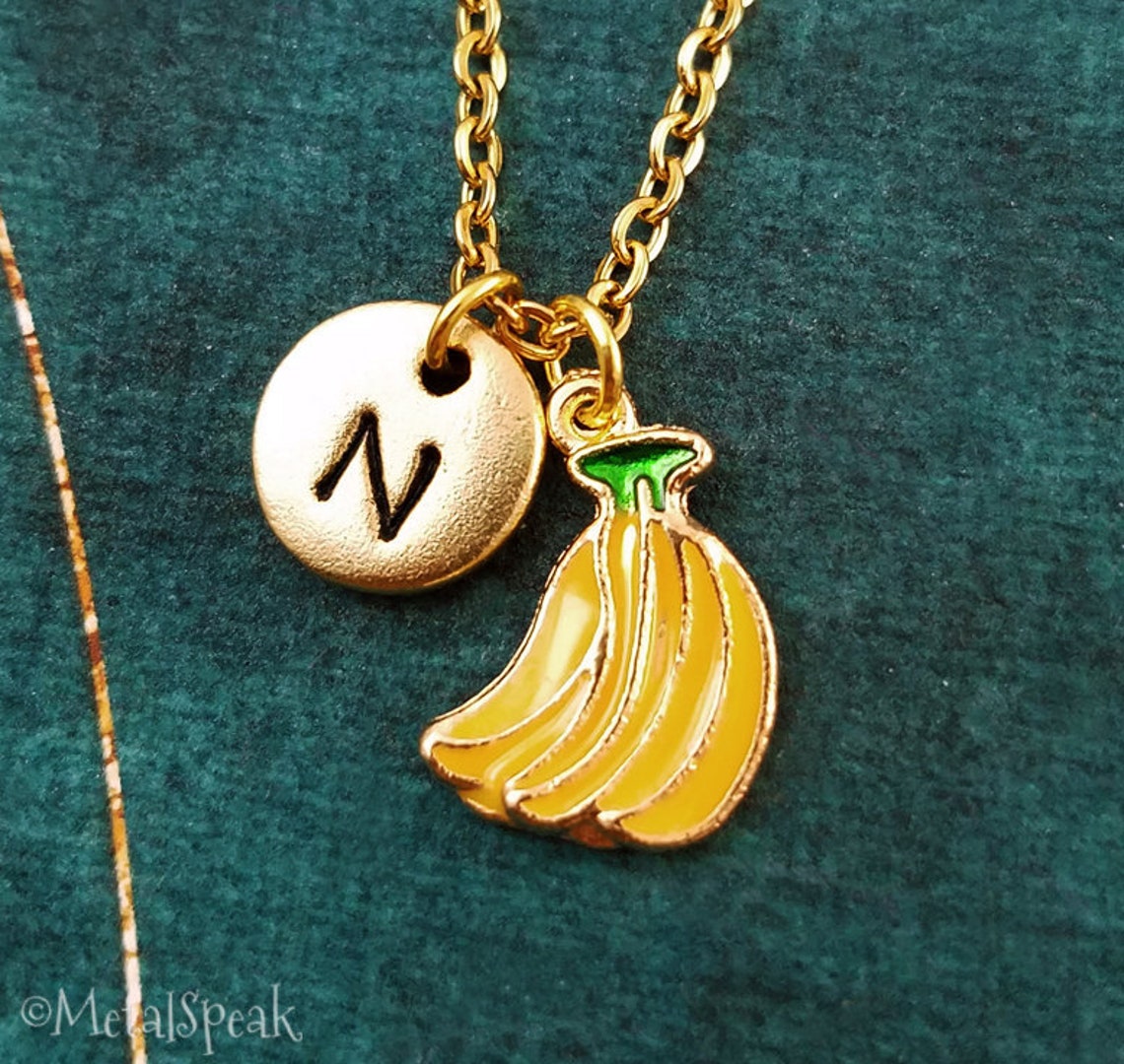 Bananas Necklace Banana Charm Necklace Banana Pendant Necklace Etsy