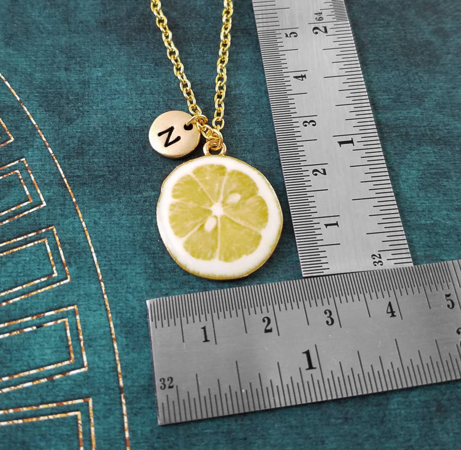 Lemon Necklace Lemon Jewelry Food Jewelry Fruit Slice Charm Etsy