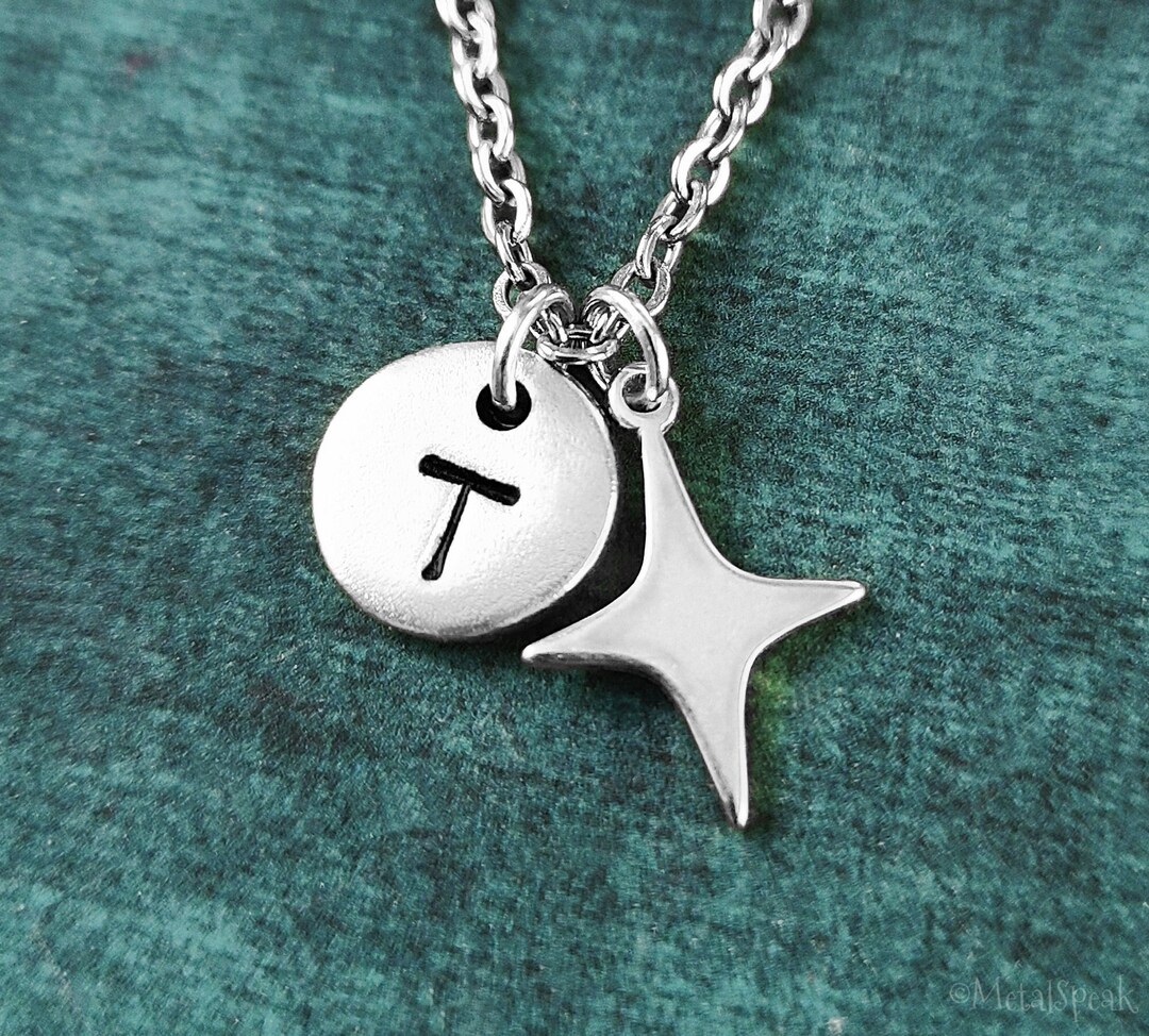 ☆関税込☆VINTAGE HOLLYWOOD★Sparkle Star String Necklace Rhinestone Star Pendant Necklace, Silver Tone, Vintage, 18