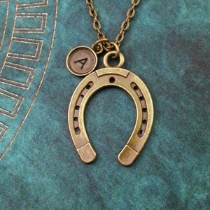 Horseshoe Necklace Bronze Horseshoe Jewelry Horse Shoe Necklace Horse Necklace Horse Jewelry Lucky Necklace Lucky Jewelry Equestrian Gift
