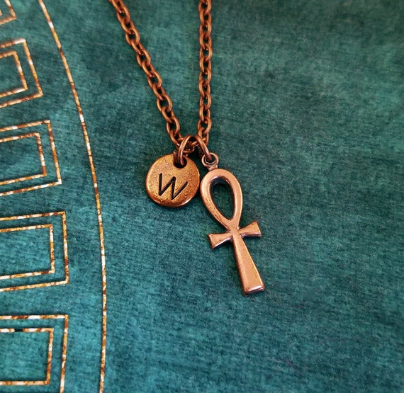 Ankh Necklace VERY SMALL Ankh Charm Necklace Egyptian Jewelry Egypt Gift Ankh Jewelry Personalized Jewelry Initial Necklace Ankh Pendant