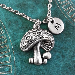 Mushroom Necklace, Personalized Necklace Toadstool Charm Necklace, Custom Necklace, Nature Necklace Engraved Necklace Mushroom Keychain