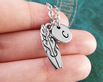 ◆VINTAGE HOLLYWOOD◆ Simple Surfing Board Necklace VH2336NE Vintage Sterling Silver 925 Silver Surfer Surfing Surf Board