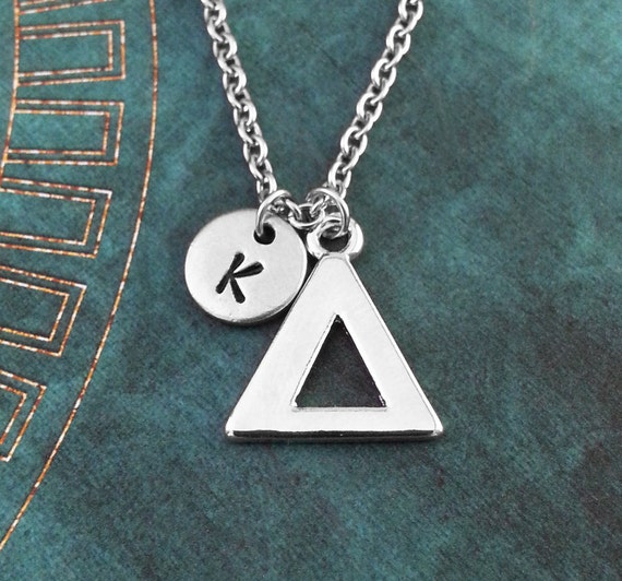 Delta Necklace SMALL Greek Letter Necklace Greek Alphabet Necklace