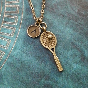 Tennis Racket Necklace Bronze Tennis Racket Jewelry Tennis Jewelry Tennis Gift Tennis Player Gift Brass Tennis Racket Charm Necklace Pendant
