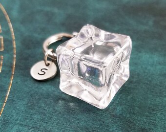 在庫品SALE◇14kgf◇IceCube◇クリスタルの3連チャーム Pokinge 3 Pcs Ice Cube Keychain, Acrylic Transparent Ice Charm