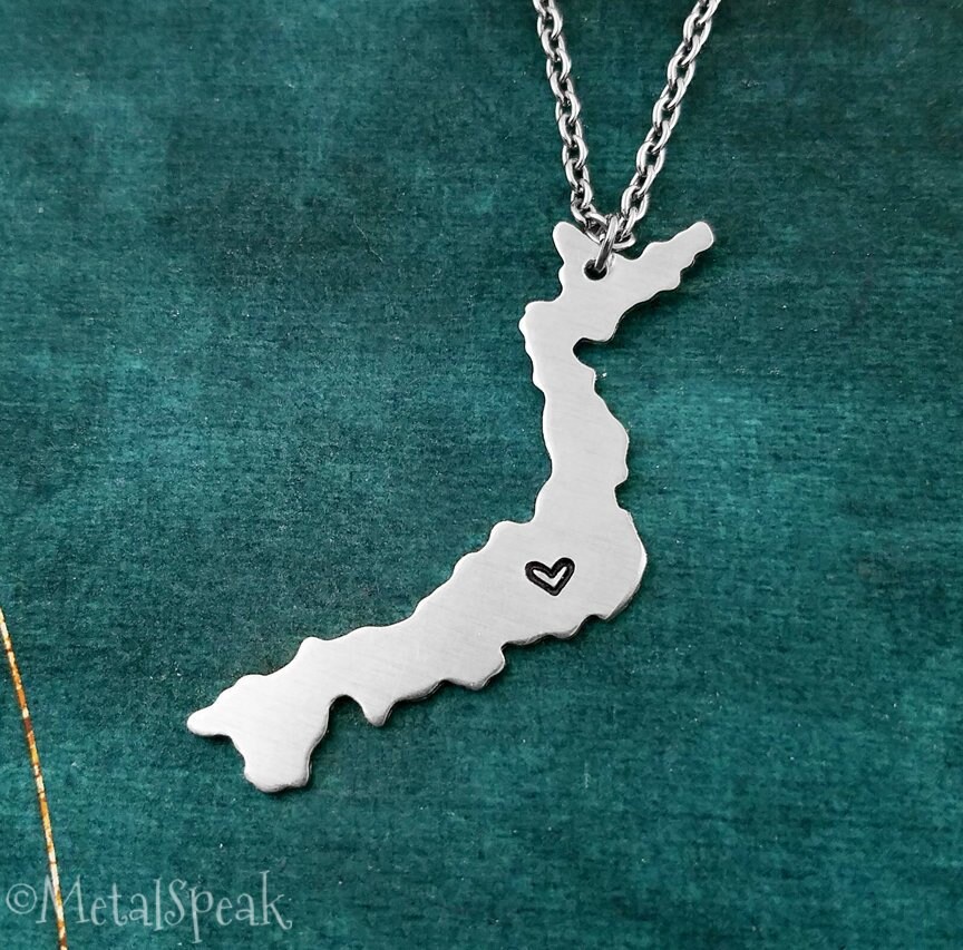 Japan Necklace Personalized Necklace Long Distance Relationship