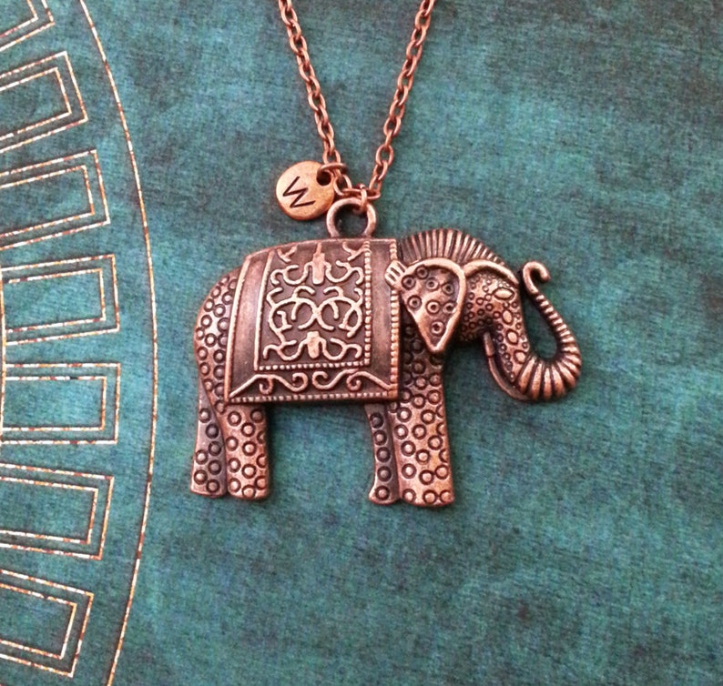 Elephant Necklace LARGE Elephant Jewelry Copper Elephant Etsy