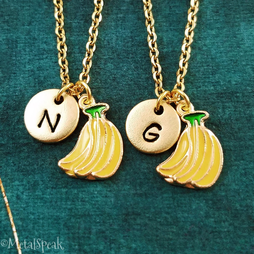 Bananas Necklace SET of 2 Bunch of Bananas Necklaces Banana Etsy