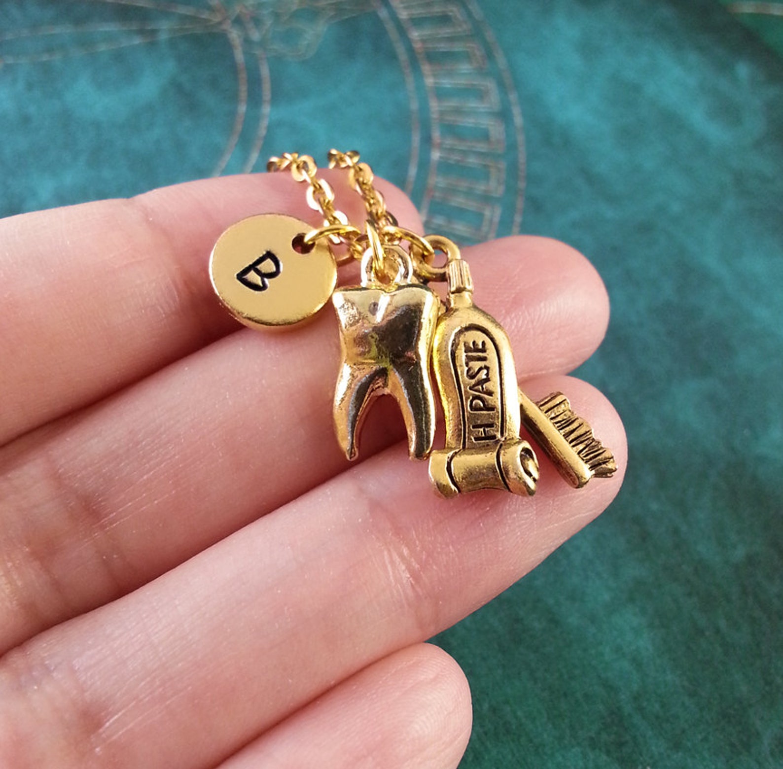 Dental Hygiene Necklace Personalized Necklace Tooth Etsy