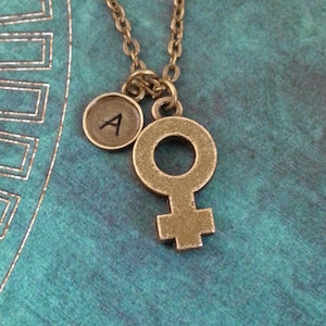 Venus Necklace Bronze Venus Symbol Jewelry Feminist Necklace Feminist Jewelry Feminism Gift Girl Power Female Symbol Woman Symbol Gender