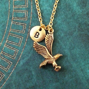 Eagle Necklace Flying Eagle Jewelry Personalized Jewelry Patriotic Necklace Patriotic Jewelry Patriotic Gift Eagle Gift Gold Eagle Charm