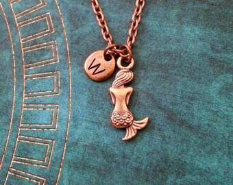 Mermaid Necklace VERY SMALL Mermaid Jewelry Personalized Jewelry Copper Mermaid Gift Siren Necklace Mermaid Pendant Necklace Fantasy Jewelry