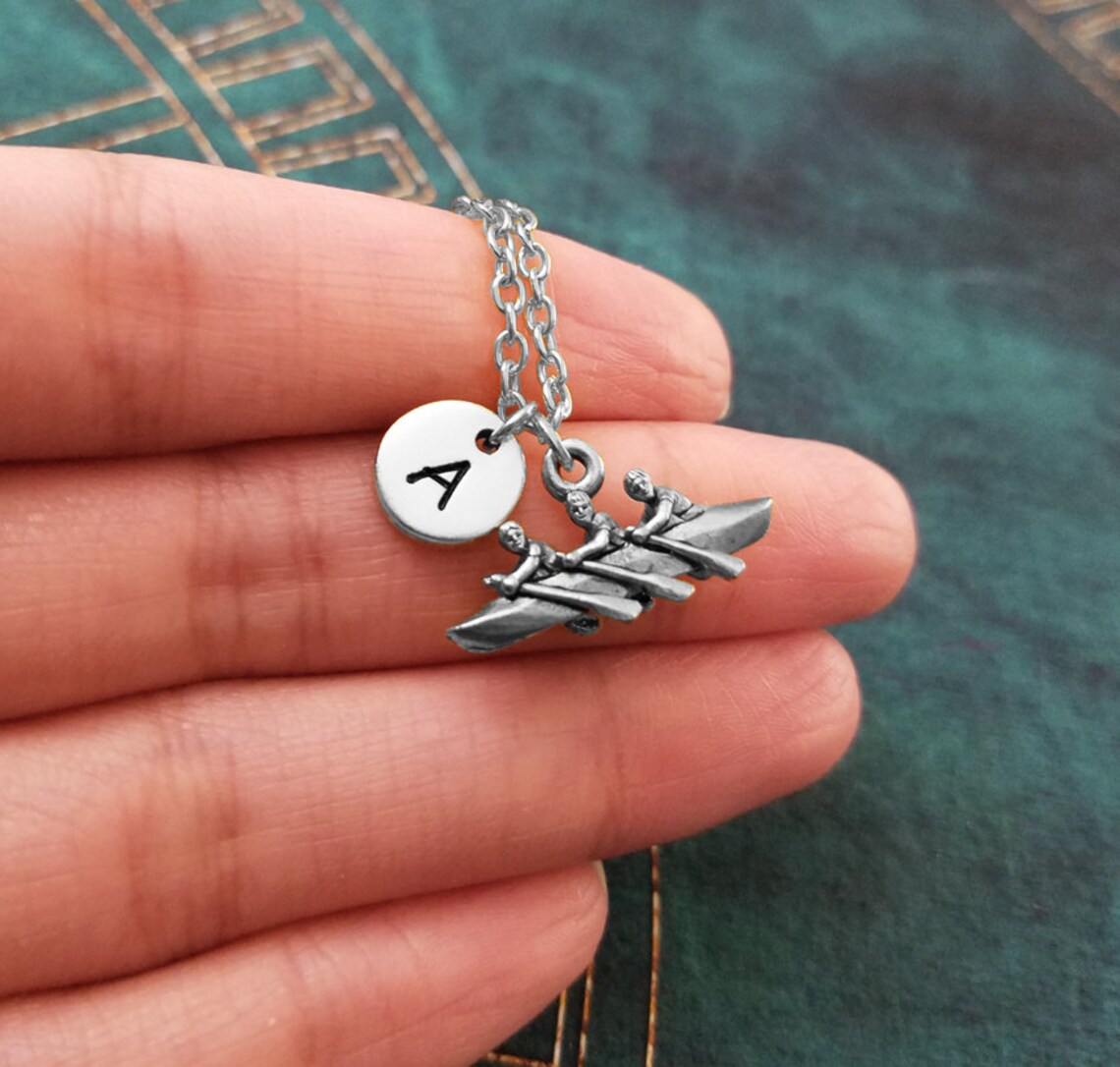 Row Boat Necklace VERY SMALL Rowing Boat Jewelry Rowing Team Etsy