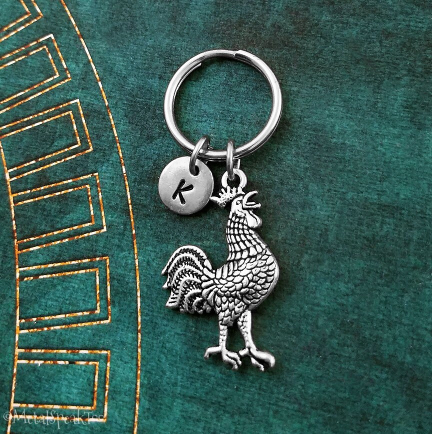 Rooster Necklace Rooster Jewelry Rooster Charm Necklace Farm Etsy