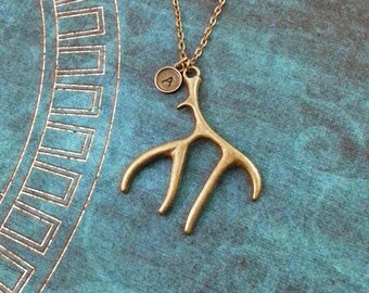 Antler Necklace LARGE Bronze Antlers Necklace Deer Jewelry Hunting Necklace Hunting Jewelry Hunting Gift Brass Anter Jewelry Antler Pendant