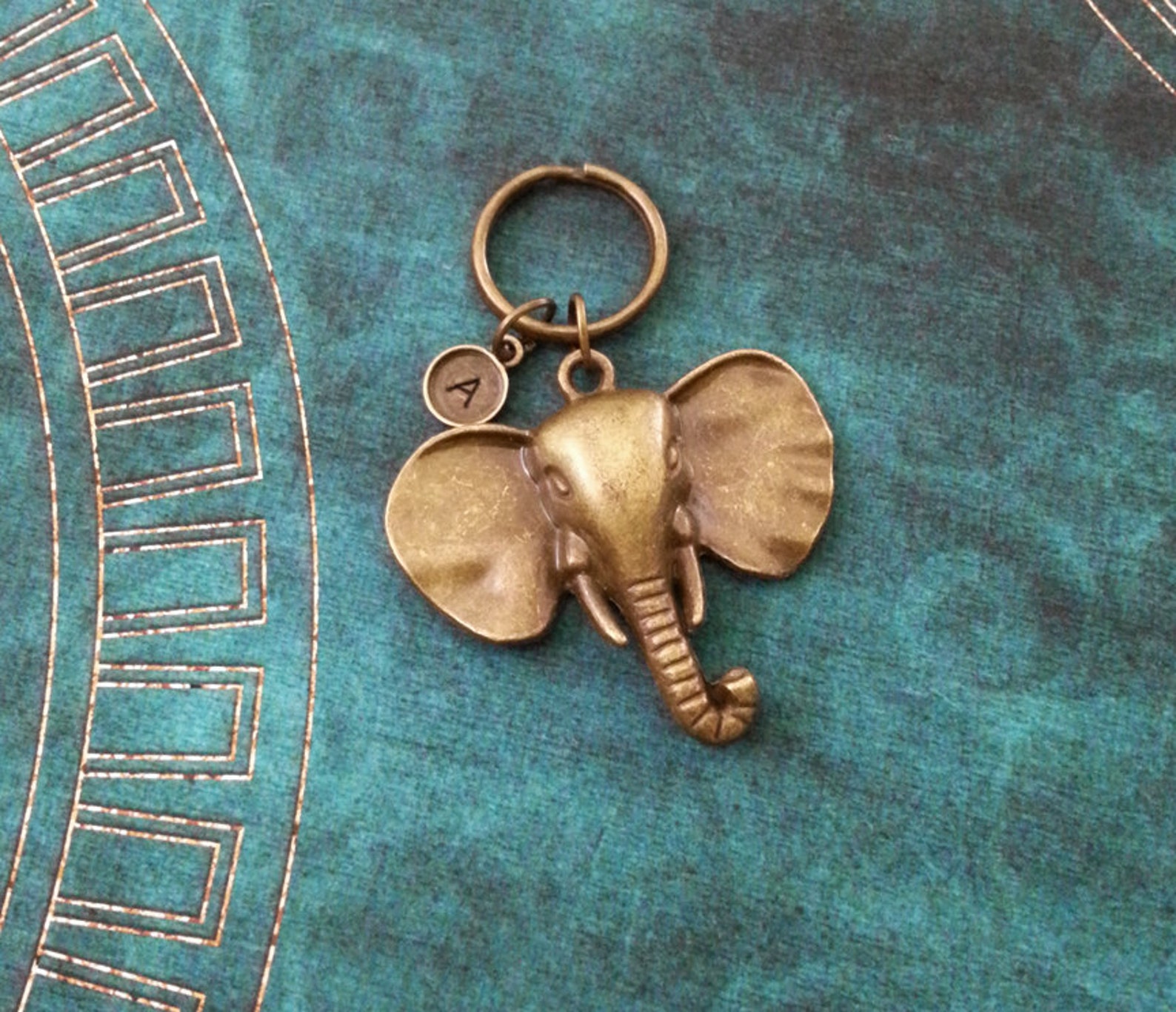 Elephant Necklace LARGE Personalized Jewelry Brass Elephant Etsy