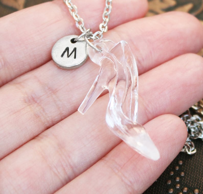 Glass Slipper Necklace High Heel Necklace Initial Necklace Etsy