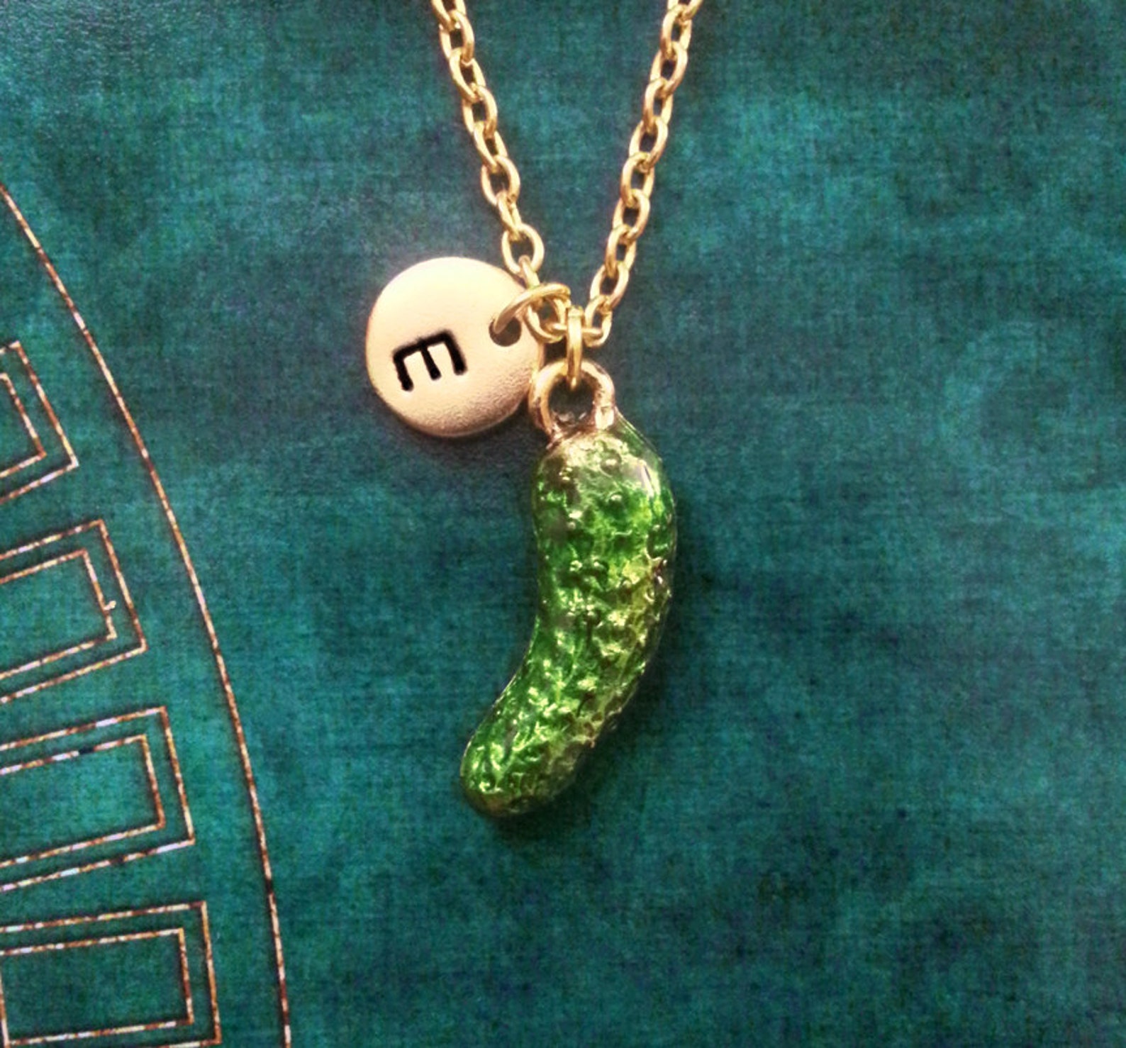 Pickle Necklace VERY SMALL Pickle Jewelry Green Pickle Charm Etsy