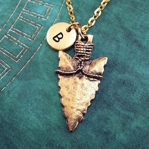 Arrowhead Necklace Arrowhead Jewelry Arrowhead Charm Necklace Arrow Necklace Hunter Necklace Hunting Jewelry Personalized Jewelry Initial
