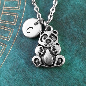 Panda Halskette, Personalisierte Halskette, Panda Anhänger, Benutzerdefinierte Halskette, Panda Schmuck, Tier Halskette Panda Geschenk Silber Panda Anhänger Halskette