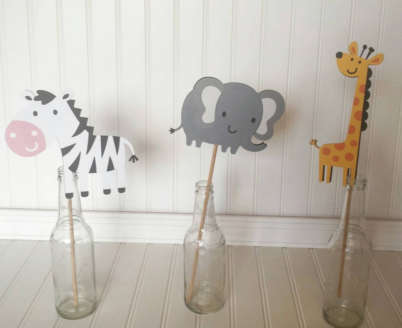 Zoo Party Jungle Birthday Party Decorations Jungle Animal Decorations 5 Jungle Centerpieces Zoo Decorations