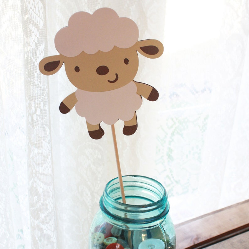 Lamb Baby Shower Decorations Lamb Decorations Set of 5 Sheep Baby Shower Lamb Party