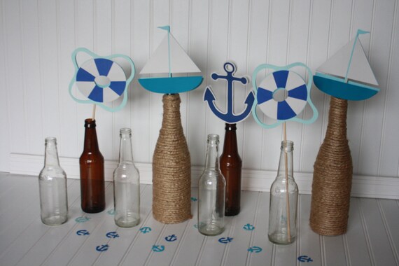 Nautical Baby Shower Nautical Centerpieces Nautical Party Etsy Nautical Baby Shower Nautical Centerpieces Nautical Party Etsy