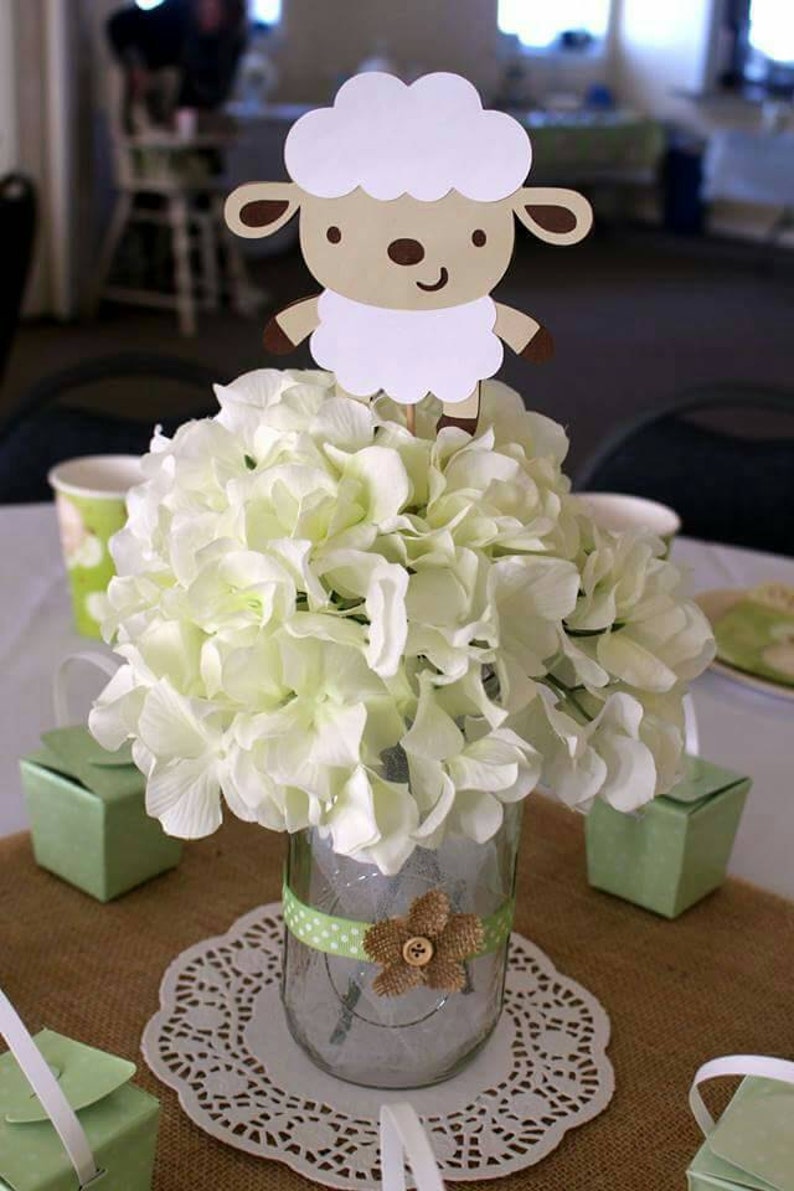 Lamb Baby Shower Decorations Lamb Decorations Set of 5 Sheep Baby Shower Lamb Party