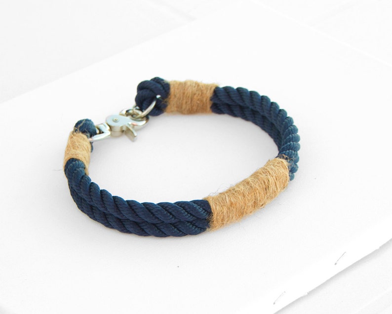 Blue Rope Dog Collar. Nautical Rope Collar Whipped With Hemp Etsy