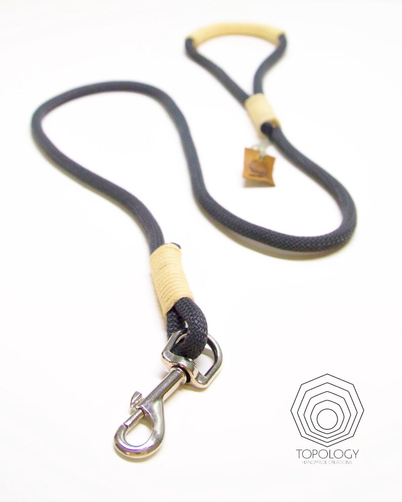 Rope Dog Leash. Chic Charcoal Gray Climbing Rope Leash Whipped Etsy