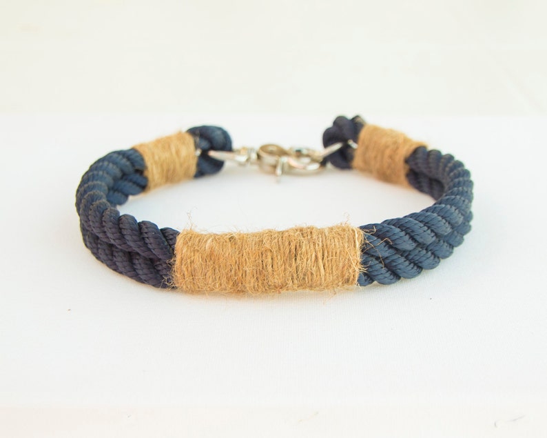 Blue Rope Dog Collar. Nautical Rope Collar Whipped With Hemp Etsy