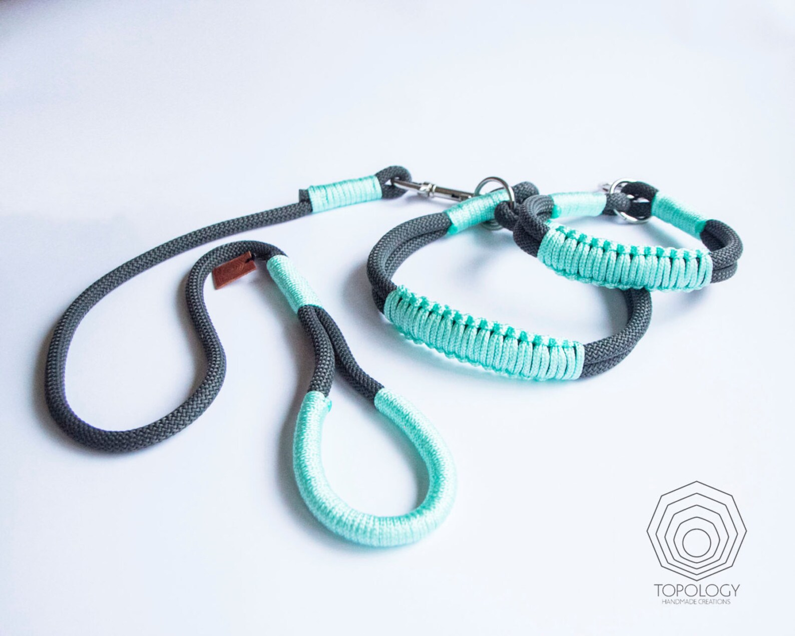 Rope Dog Collar. Chic Climbing Rope Collar in Mint and Etsy Australia