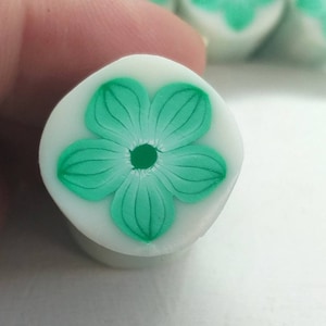 Polymer clay flower cane, Green cane, Raw polymer clay cane, Unbaked polymer clay, Supplies jewelers millefiori polymer clay cane.