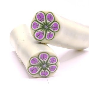 Polymer clay flower cane, Blue flower  cane, Raw polymer clay cane, Unbaked polymer clay, Supplies jewelers millefiori polymer clay cane