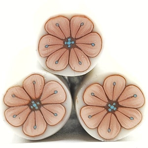 Polymer clay flower cane, Bronw cane, raw polymer clay cane, unbaked polymer clay, supplies jewelers millefiori polymer clay cane.
