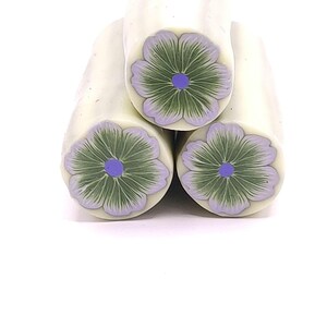 Polymer clay flower cane, Blue flower  cane, Raw polymer clay cane, Unbaked polymer clay, Supplies jewelers millefiori polymer clay cane