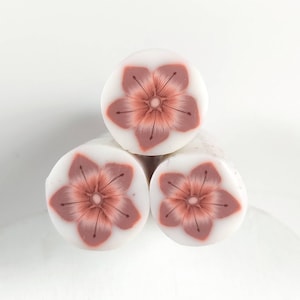 Polymer clay flower cane, Bronw cane, raw polymer clay cane, unbaked polymer clay, supplies jewelers millefiori polymer clay cane.