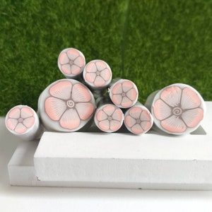 Polymer clay flower cane, orange cane, raw polymer clay cane, Unbaked polymer clay, supplies jewelers millefiori polymer clay cane