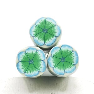 Polymer clay flower cane,  Blue flower cane, Raw polymer clay cane, Unbaked polymer clay, Supplies jewelers millefiori polymer clay cane.