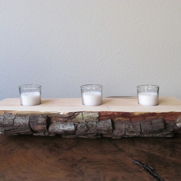 Live Edge Alligator Juniper Candle Holder