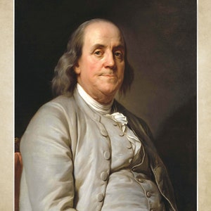 Benjamin Franklin portrait by Joseph Duplessis 18x24 print on premium photo paper does not include frame image 2