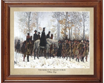 The March to Valley Forge by William Trego (1883); 18x24" print showing the artist's name and title of painting (does not include frame)