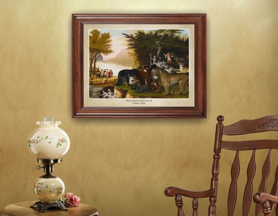 Peaceable Kingdom by Edward Hicks (1833); 18x24