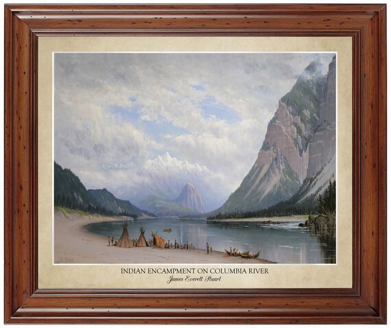 Indian Encampment on Columbia River by James Everett Stuart 1886
