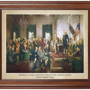 Signing of the Constitution of the United States by Howard Christy; 18x24" print displaying the artist's name (does not include frame)