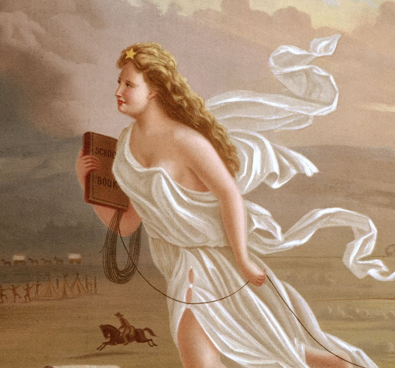 American Progress by John Gast 1872 18x24 Print Showing the Artist's