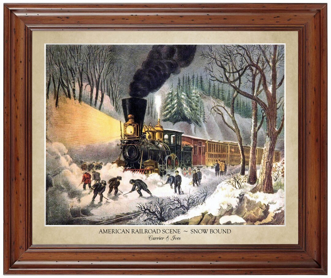 American Railroad Scene - Snow Bound - by Currier and Ives American Railroad Scene - Snow Bound - by Currier and Ives