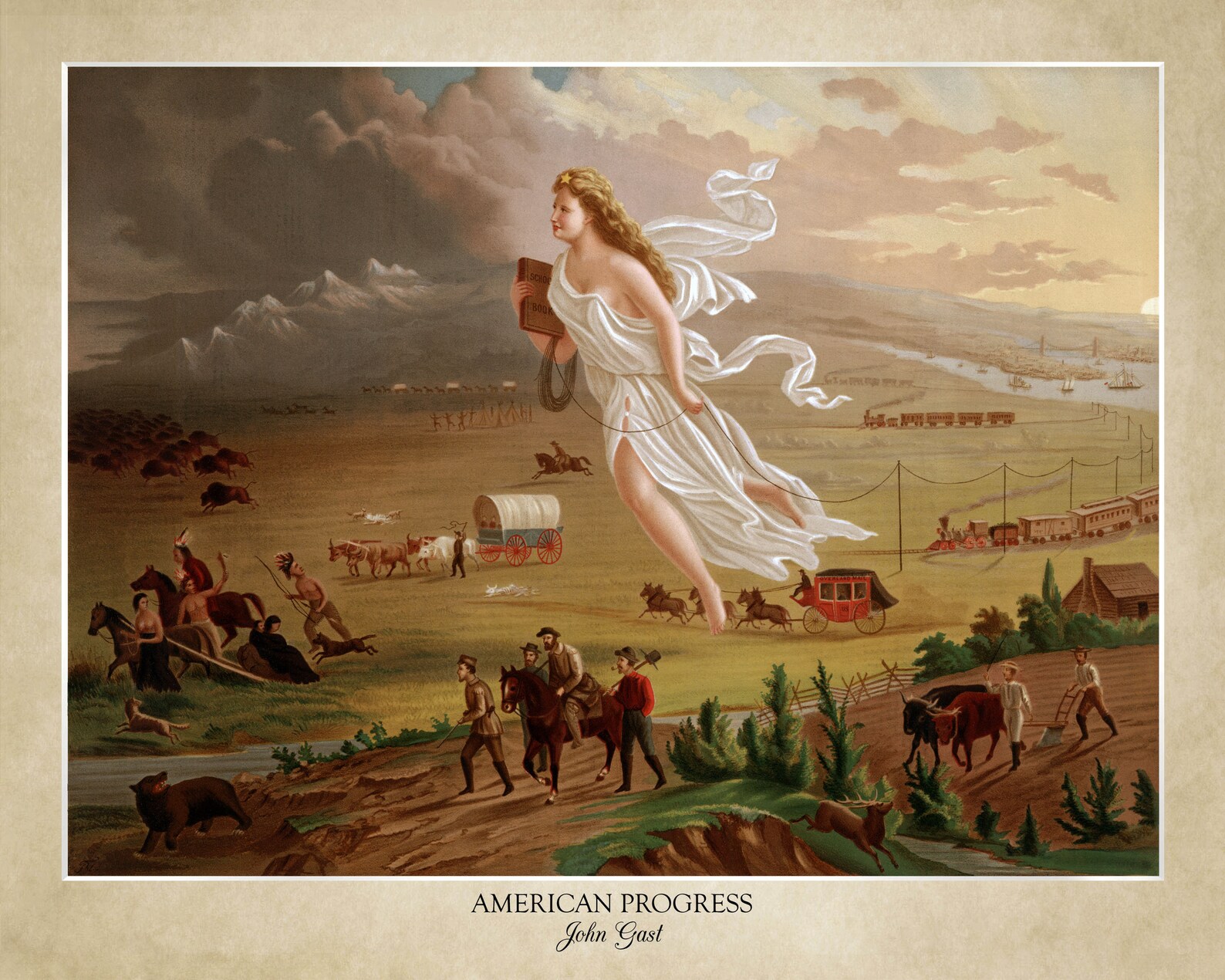American Progress by John Gast 1872 18x24 print showing the artist's