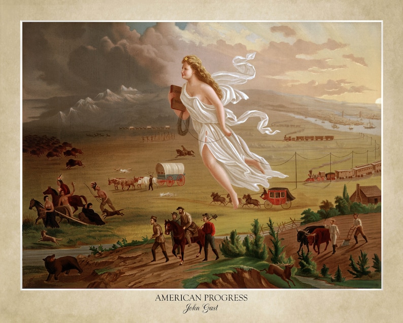 American Progress by John Gast (1872); 18x24" Print Showing the Artist ...